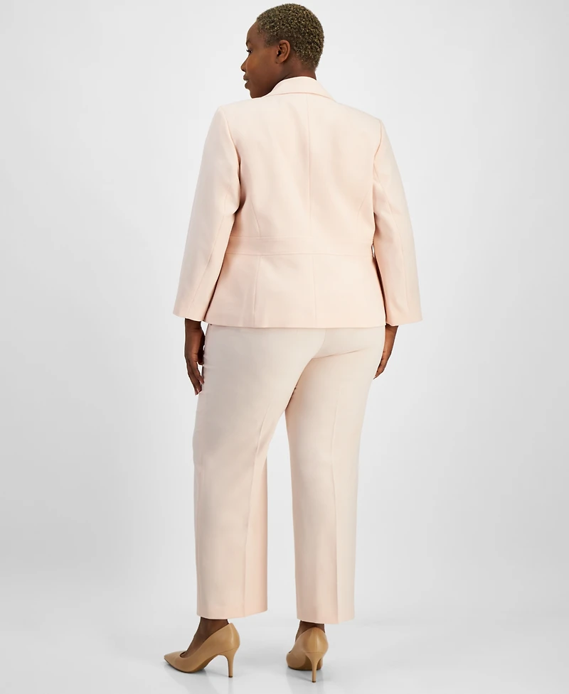Le Suit Plus Size Two-Button Jacket & Pant Suit Set