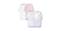Gerber Baby Girls 4-Pack Gowns, Golden Floral, 0-6 Months