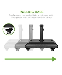 Best Choice Products 81lb. Heavy Duty Square Concrete Rolling Patio Umbrella Base Stand w/ Locking Wheels