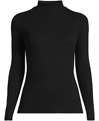 Lands' End Plus Drapey Rib Skimming Long Sleeve Mock Neck