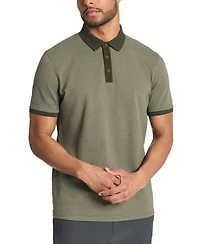 Kenneth Cole Men's Slim-Fit 4-Way Stretch Textured-Knit Polo Shirt