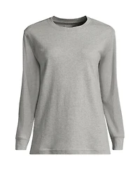 Lands' End Plus Cotton Relaxed Long Sleeve Crew Neck