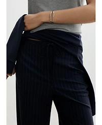 Mango Women's Chalk-Stripe Straight Trousers