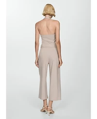 Mango Women's Chalk-Stripe Straight Trousers