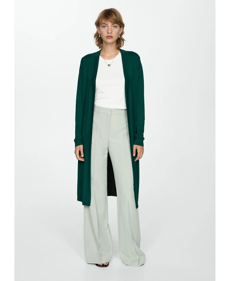 Mango Women's Fine Knit Long Cardigan Sweater