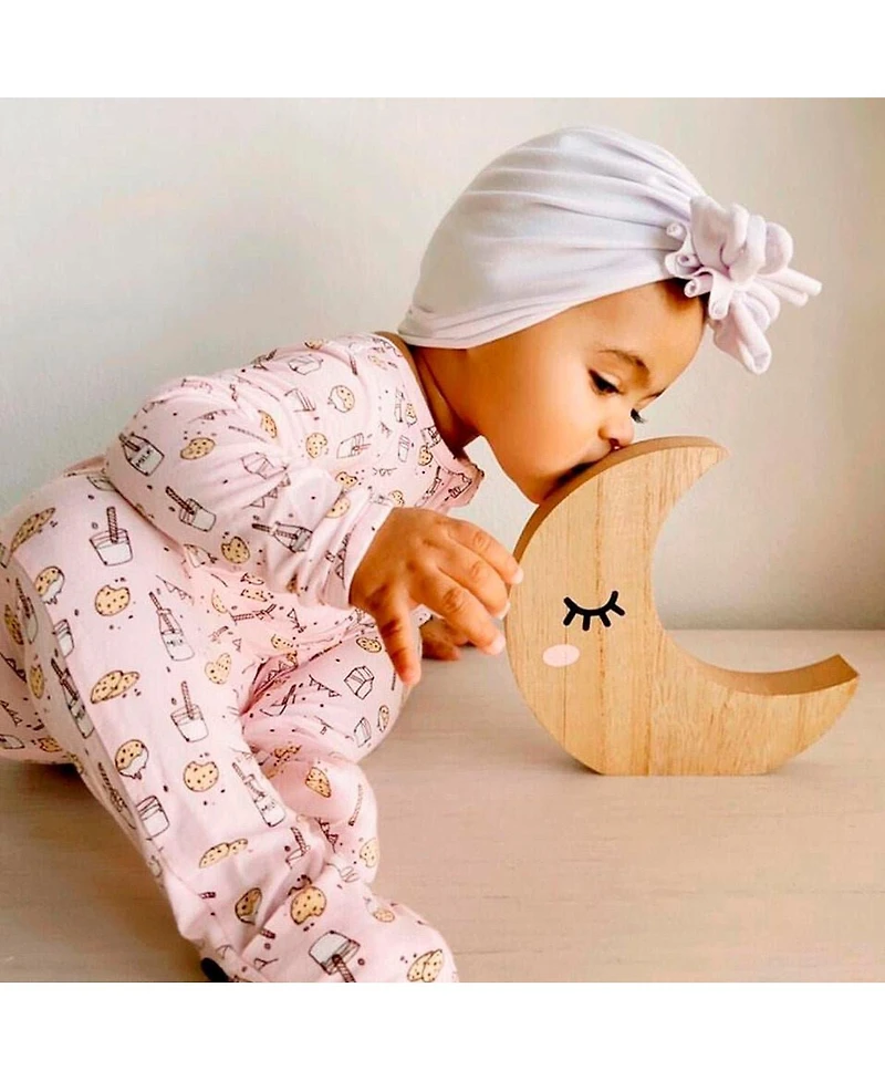 Bellabu Bear Baby Girls Milk and Cookies Pink Convertible Footie