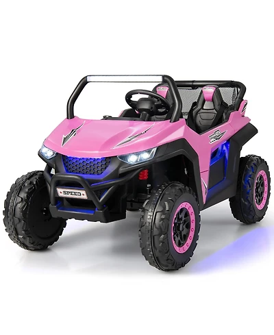 12V 2-Seater Kids Ride On Utv Rc Electric Vehicle Suspension w/ Lights & Music