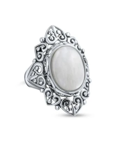 Bling Jewelry Western Jewelry Large Filigree Oval Cabochon Armor Full Finger Statement Blue Turquoise Ring For Women Oxidized .925 Sterling Silver