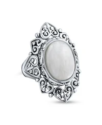 Bling Jewelry Western Jewelry Large Filigree Oval Cabochon Armor Full Finger Statement Blue Turquoise Ring For Women Oxidized .925 Sterling Silver