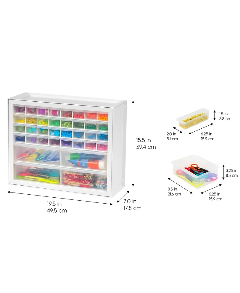 Iris 36 Drawer Parts and Hardware Cabinet, White