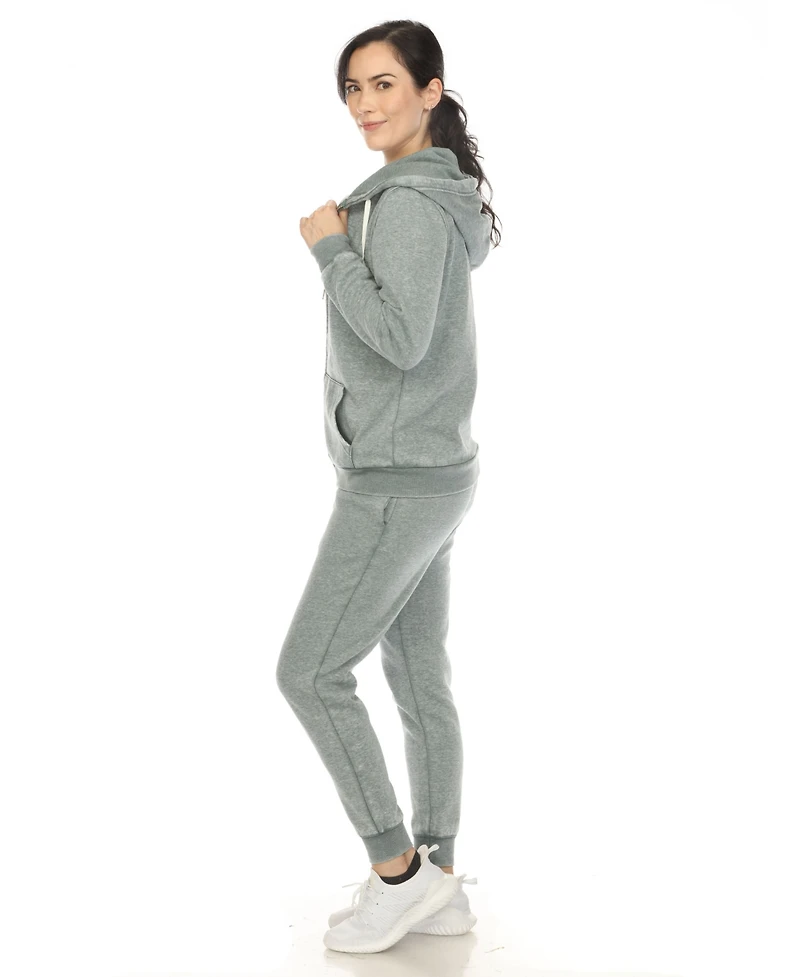 White Mark Women's Burnout Jogger Set