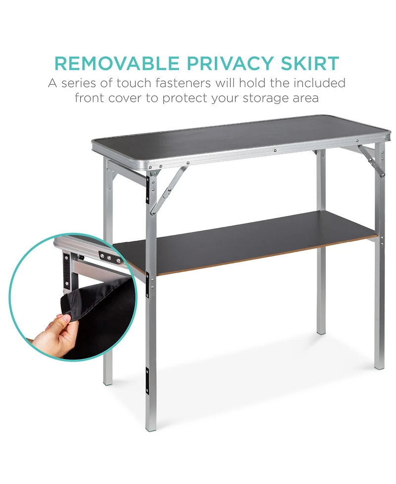 Best Choice Products Portable Pop-Up Bar Table for Indoor/Outdoor, Party, Picnic w/ Carrying Case, Removable Skirt