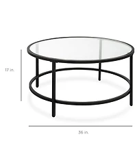 Best Choice Products 36in Round Tempered Glass Coffee Table for Home, Living Room, Dining Room