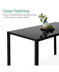 Best Choice Products 7-Piece Kitchen Dining Table Set w/ Glass Tabletop, 6 Faux Leather Chairs