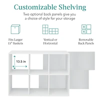 Best Choice Products 6-Cube Bookshelf, 13.5in Display Storage System, Organizer w/ Removable Back Panels