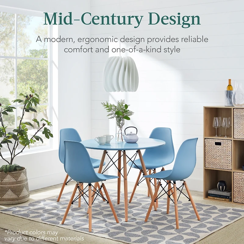 Best Choice Products 5-Piece Compact Mid-Century Modern Dining Set w/ 4 Chairs