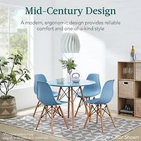 Best Choice Products 5-Piece Compact Mid-Century Modern Dining Set w/ 4 Chairs, Wooden Legs