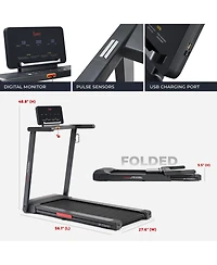 Sunny Health & Fitness Slim Interactive Smart Foldable Treadmill