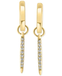 Effy Diamond Spike Dangle Huggie Hoop Earrings (1/6 ct. t.w.) in Gold-Plated Sterling Silver