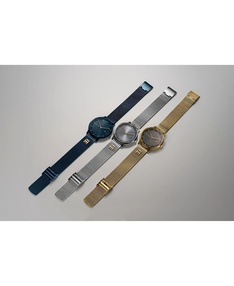 Tommy Hilfiger Women's Quartz Gold-Tone Stainless Steel Mesh Bracelet Watch 35mm