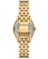 Michael Kors Women's Harlowe Three-Hand Gold-Tone Stainless Steel Watch 33mm