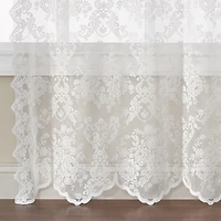Kate Aurora Shabby Chic Lace Single Curtain Panel With An Attached Valance