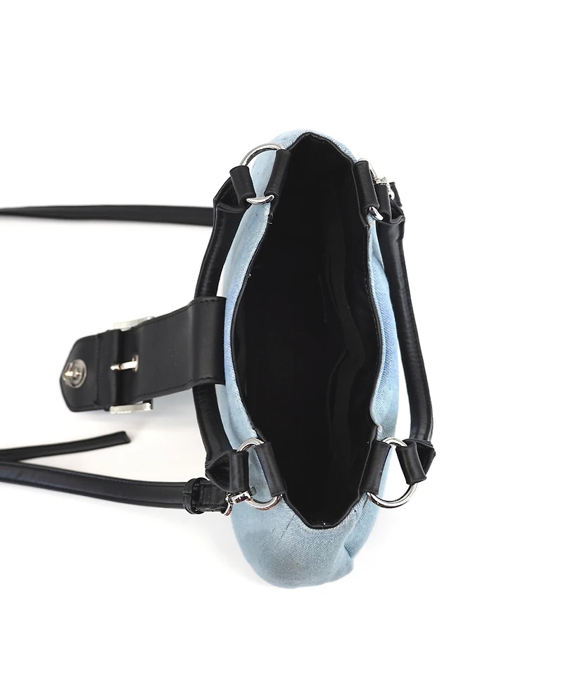 Like Dreams Denim Plush Y2K Top Handle Crossbody Bag