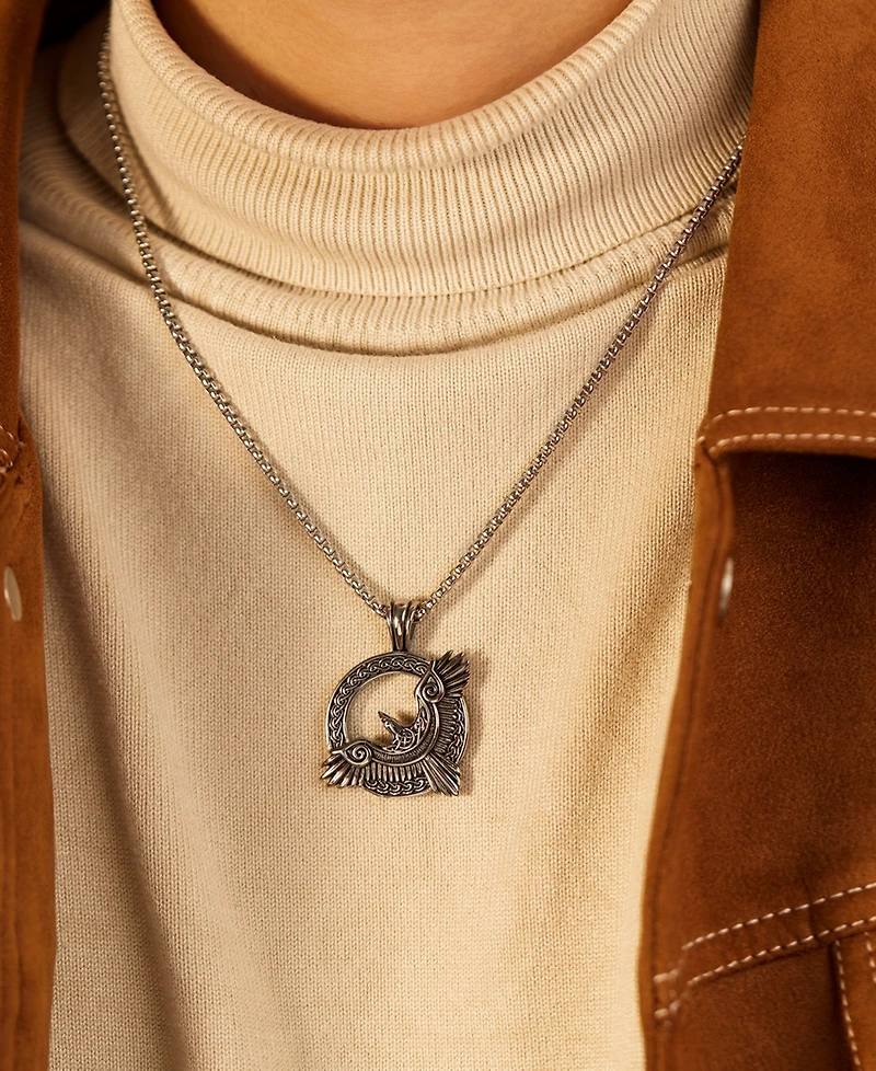 Rhona Sutton Silver Eagle Stainless Steel Pendant Necklace
