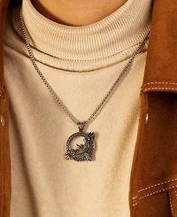 Rhona Sutton Silver Eagle Stainless Steel Pendant Necklace