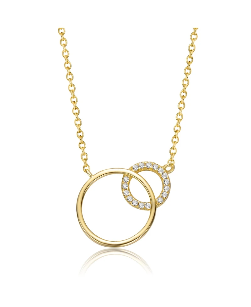 Rachel Glauber 14K Gold Plated Cubic Zirconia Entwined Triple Eternity Circle Necklace