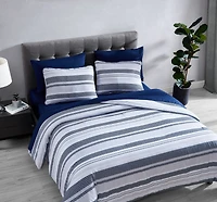 Kate Aurora Chad 7 Piece Bed in a Bag Comforter and Sheet Set , Gray - King