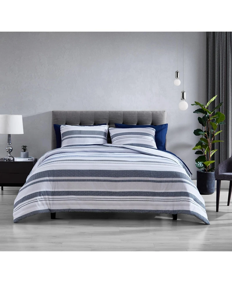 Kate Aurora Chad 7 Piece Bed in a Bag Comforter and Sheet Set , Gray - King