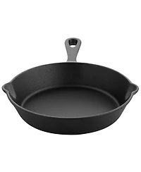 MegaChef 8 Inch Round Preseasoned Cast Iron Frying Pan in Black