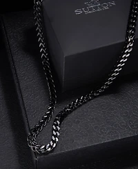 Rhona Sutton Black Silver Box Chain Stainless Steel Necklace