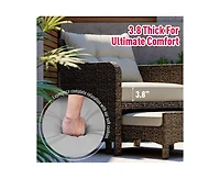 Pamapic 5-Piece Wicker Patio Conversation Set with Cushions