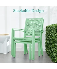Best Choice Products 3-Piece Stackable Patio Bistro Set, Outdoor Chat Furniture w/ 2 Chairs, Table