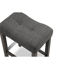 Streamdale Furniture Button Tufted Counter Height Saddle Stool, Set of 2, Gray