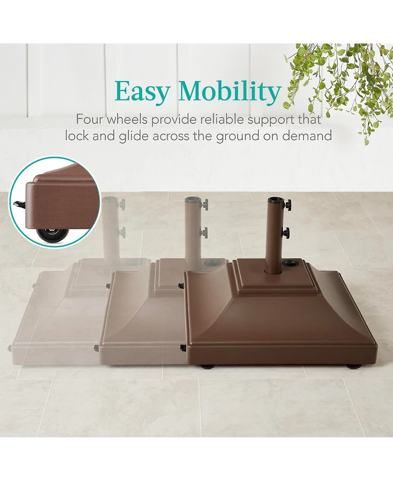 Best Choice Products Mobile Umbrella Base, Fillable Heavy-Duty Market Stand w/4 Wheels, 2 Locks, 120lb Capacity