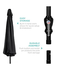 Best Choice Products 10ft Outdoor Steel Market Patio Umbrella w/ Crank, Tilt Push Button, 6 Ribs