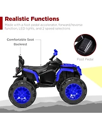 Best Choice Products 12V Kids Ride-On Atv Quad w/ Bluetooth, 3.7mph Max, Treaded Tires, Led Lights, Radio