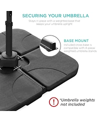 Best Choice Products 10ft 360-Degree Solar Led Lit Cantilever Patio Umbrella, Outdoor Hanging Shade