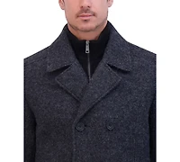 Kenneth Cole Men's Boucle Double Breasted Peacoat