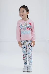 The Smurfs Toddler Girls Crossover Fleece Sweatshirt and Pants Outfit Set