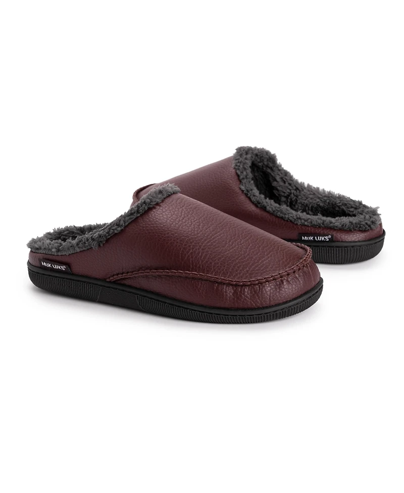 Muk Luks Men's Faux Leather Clog Slippers