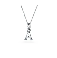 Bling Jewelry Abc Capital Block Letter Alphabet A-z Initial Pendant Necklace .925 Sterling Silver