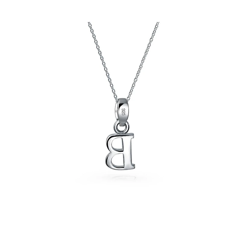 Bling Jewelry Abc Capital Block Letter Alphabet A-z Initial Pendant Necklace .925 Sterling Silver
