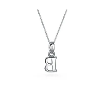 Bling Jewelry Abc Capital Block Letter Alphabet A-z Initial Pendant Necklace .925 Sterling Silver