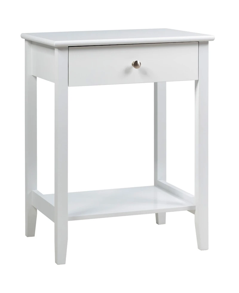 Gymax 2PCS Nightstand Sofa Side End Table Bedroom Living Room w/ Shelf Drawer White