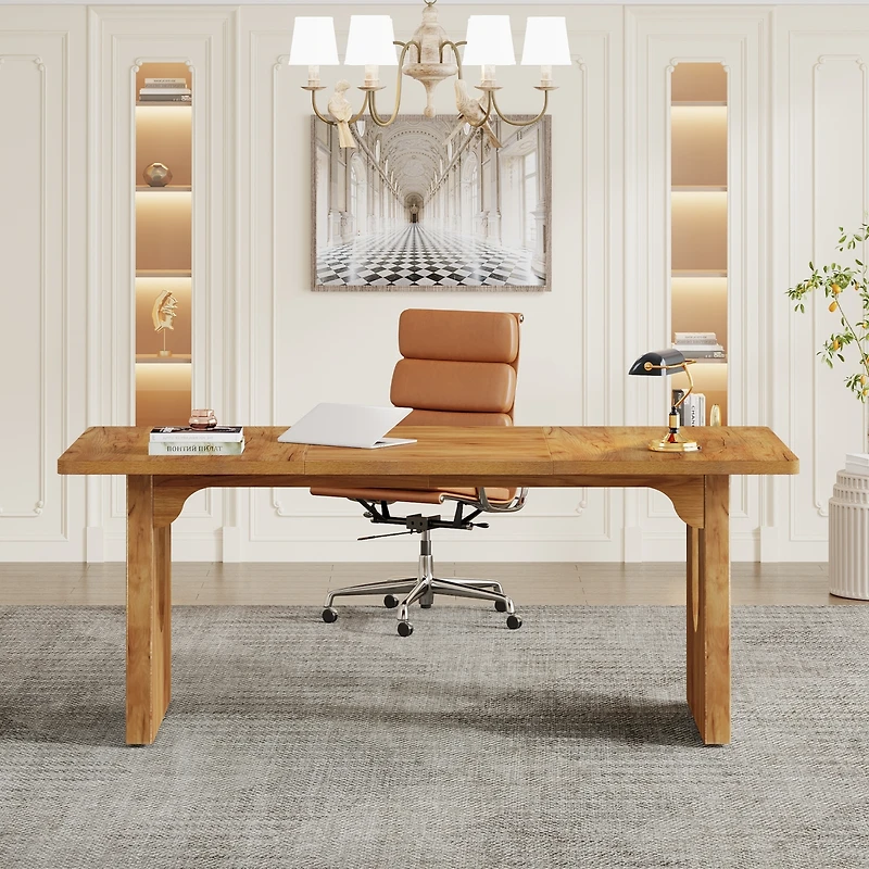 Tribesigns Modern Executive Desk, 70.9" Large Office Computer Desk, Conference Table Meeting Room Table, Simple Workstation Business Furniture, B