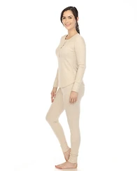 White Mark Women's Waffle Pajama Set